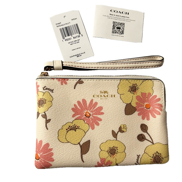 Authentic Coach Wristlet Floral Print NWT - Picture 1 of 5